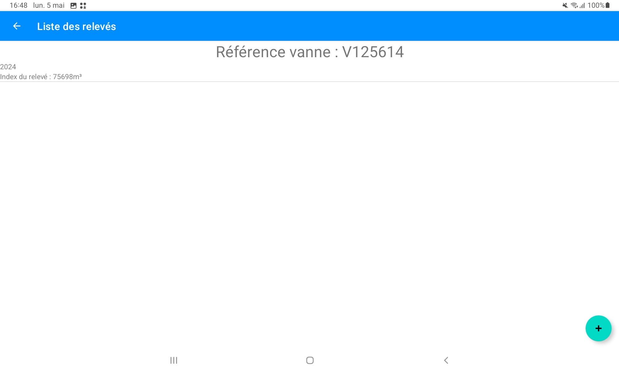 android liste relevés